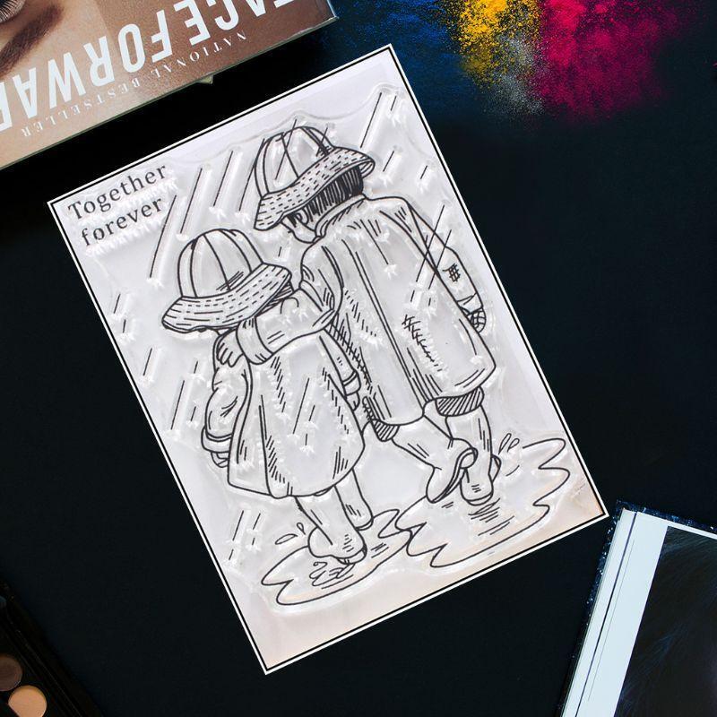 Exquisite Sweet Couple Clear Silicone Stamp Decorative Transparent Stamp Seal
