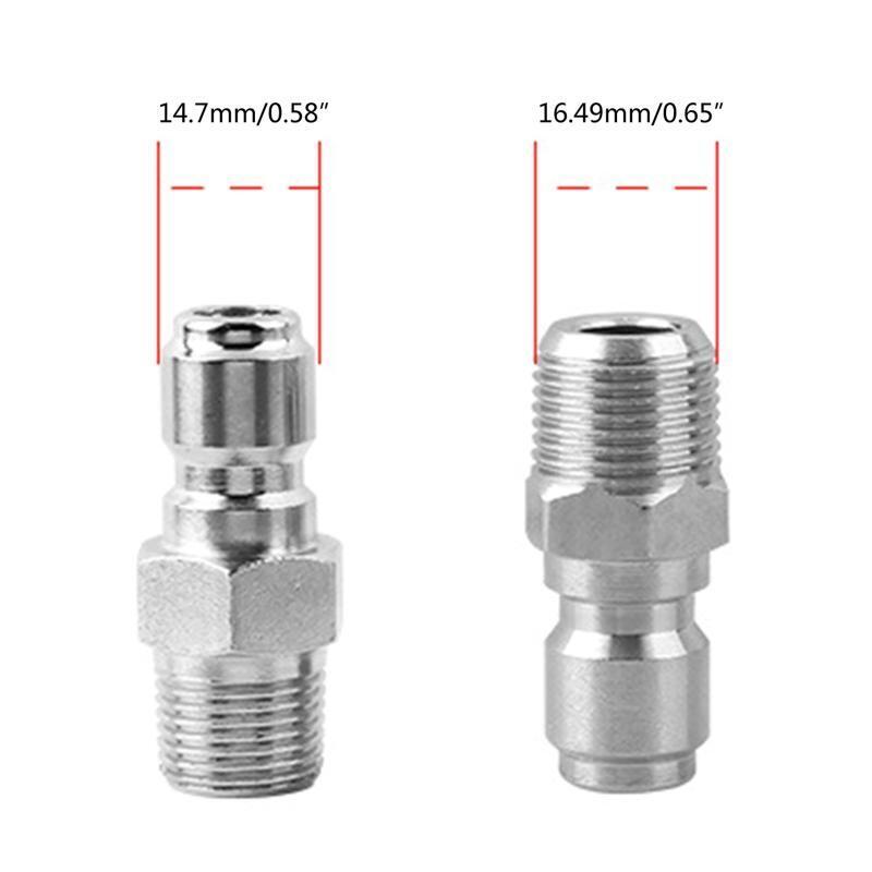 2Pieces NPT 3/8 Inch Stainless Steel Male Quick Connector Kit Pressure Washer