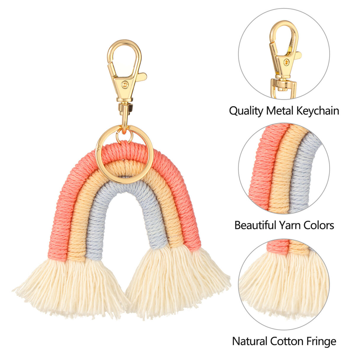 Keychain Handbag Charms Rainbow Keychain Tassel Car Keyring Holder Bohemian
