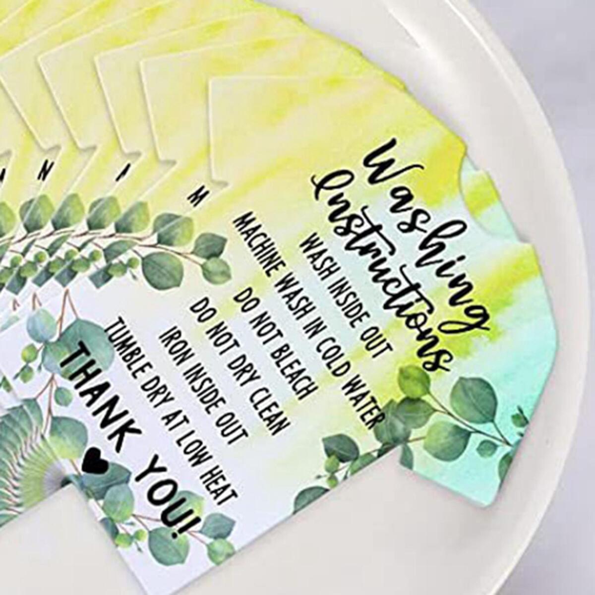 150Pcs T Shirt Washing Instructions Cards 3.5inch Shirt Care Cleaning Card