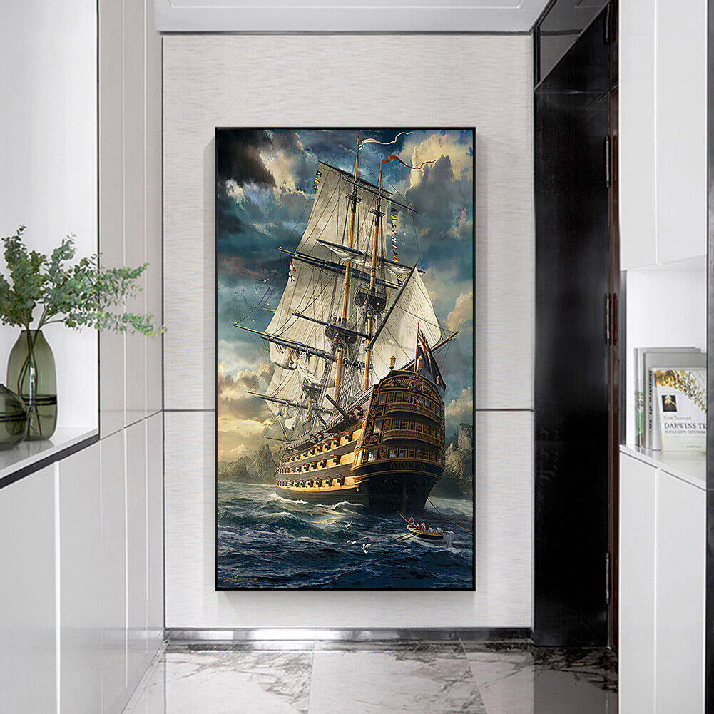 Sea Sailboat Full Drill Diamond Painting DIY Bead Art Picture Mosaic Kit