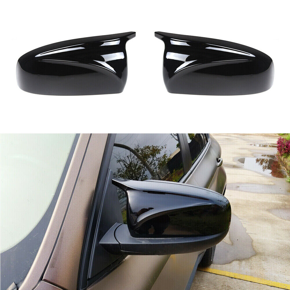 Glossy Black Side Mirror Cover Caps Fit For BMW X5 X6 E70 E71 2007-2013