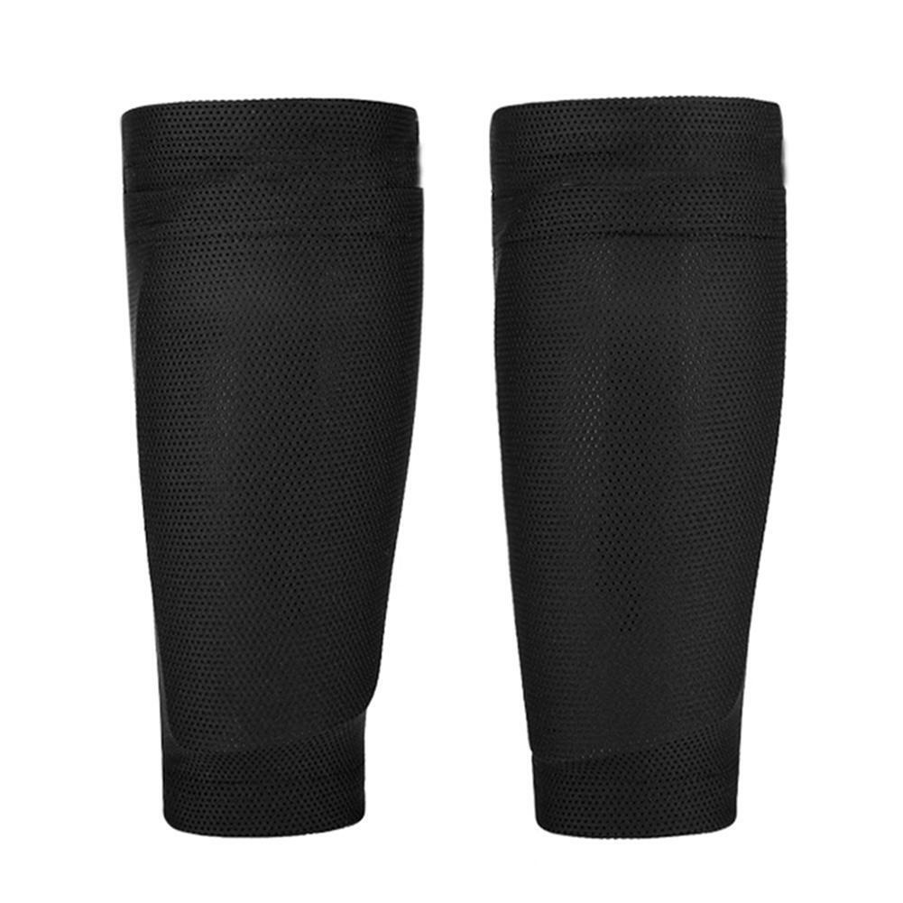 1 Pair Soccer Protective Socks Shin Pads Shin Guard with Pocket (Black S)