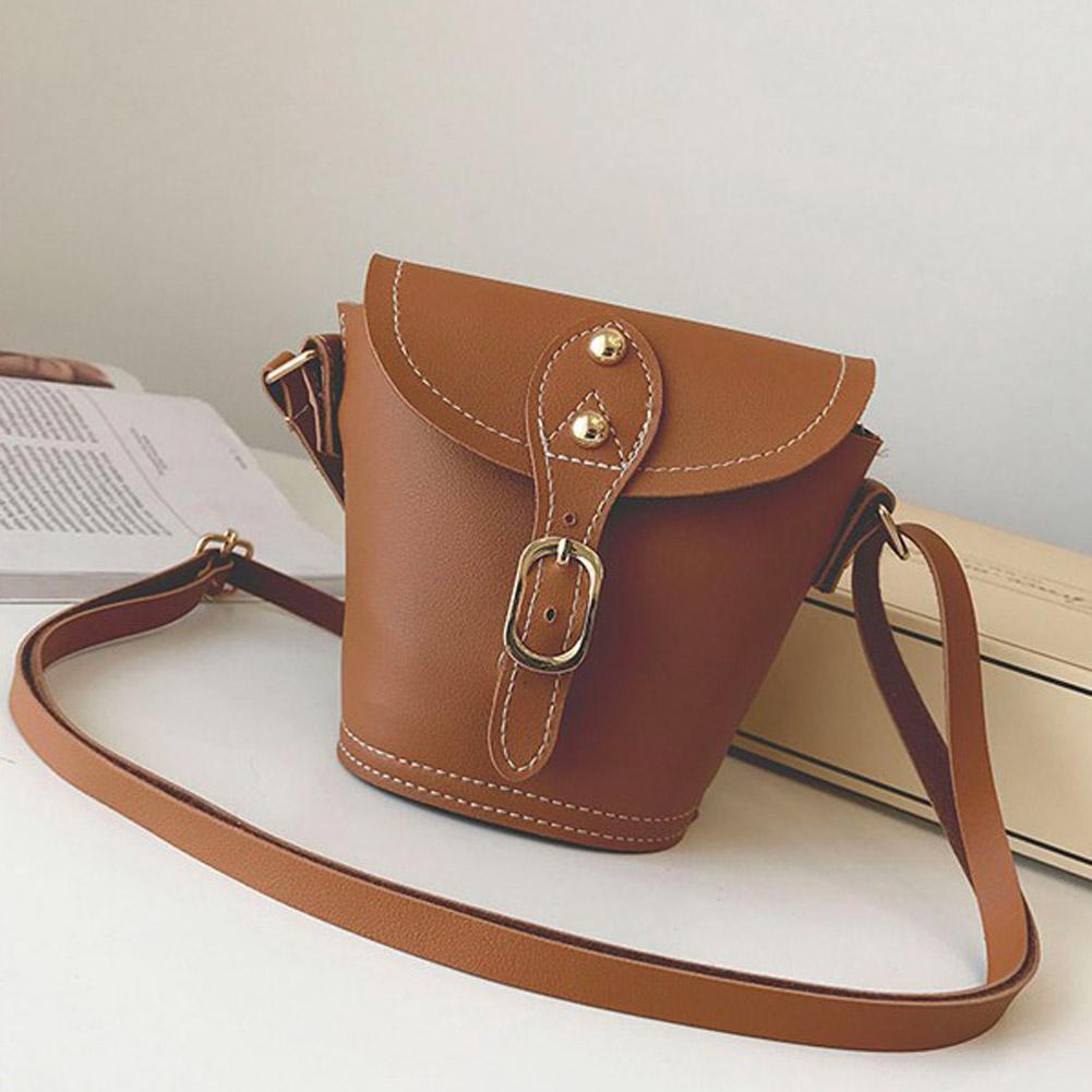 Children Kids Handbags PU Girls Shoulder Messenger Bucket Purses/Brown