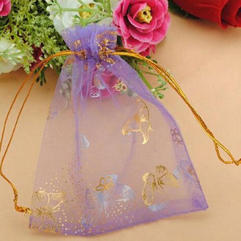 25Pcs Organza Gift Bags Jewellery Drawstring Pouches Wedding Party Candy 10X12cm