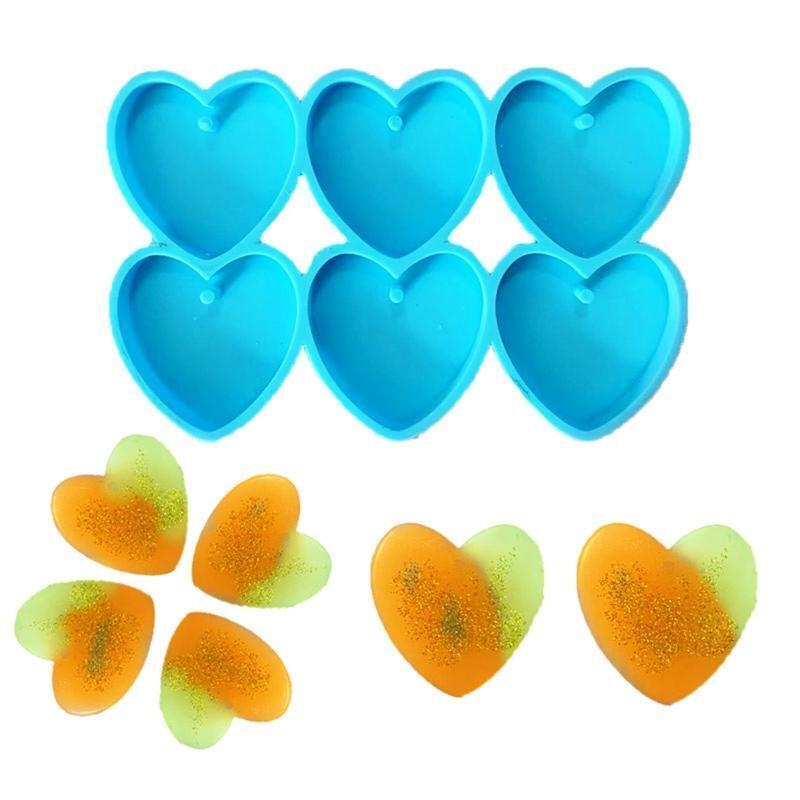 Heart Shape Earring Mold Jewelry Casting Mold Silicone Keychain Diy Crafts Mold