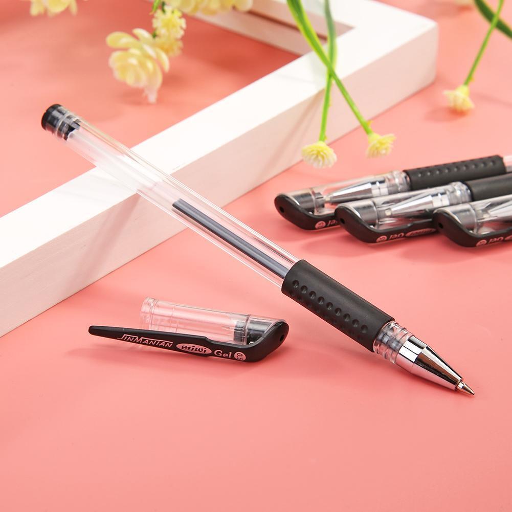 10pcs 0.5mm Neutral Black Refill Gel Pens Office School Supply Stationery
