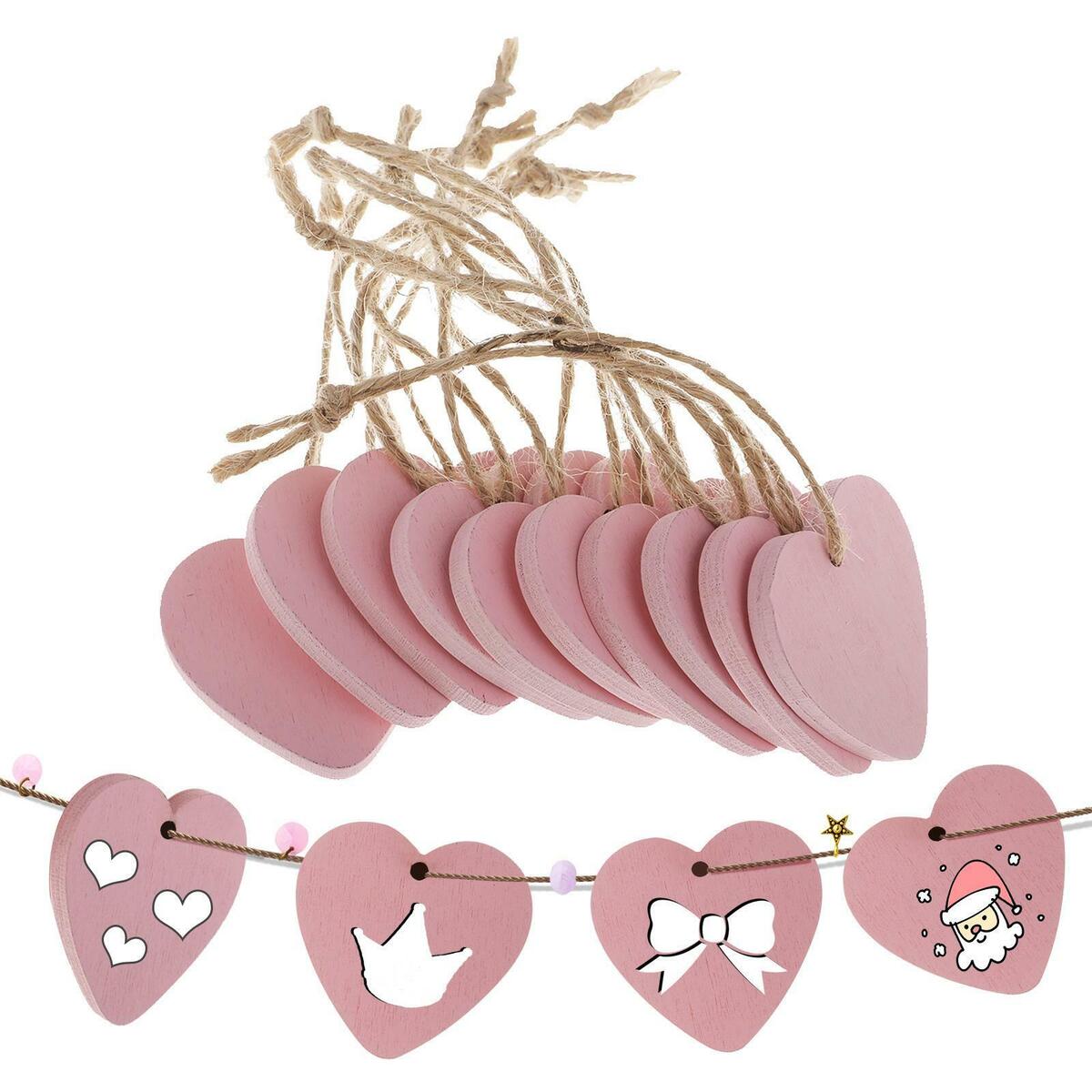 40pcs en Shaped Hearts Embellishment Craft Blank Ply  Art