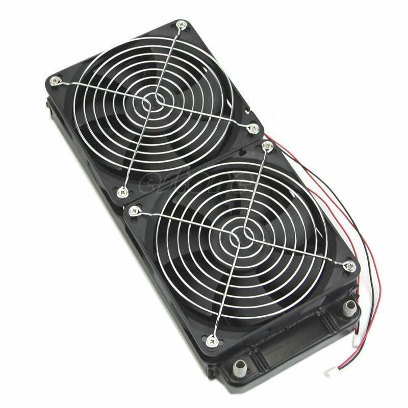 Aluminum Computer Radiator Water Cooling Cooler 2 Fans 240mm For CPU Heatsink