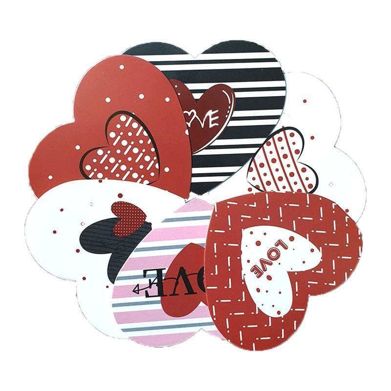 Mini Heart Shape Folding Greeting Cards Set of 120 Paper Blessing Card