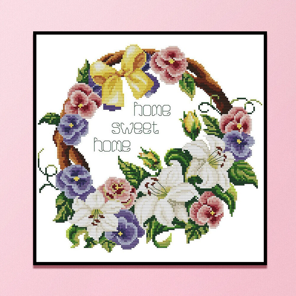 Partial Cross Stitch 14CT Sweet Home Counted Embroidery DIY Needlework Kits