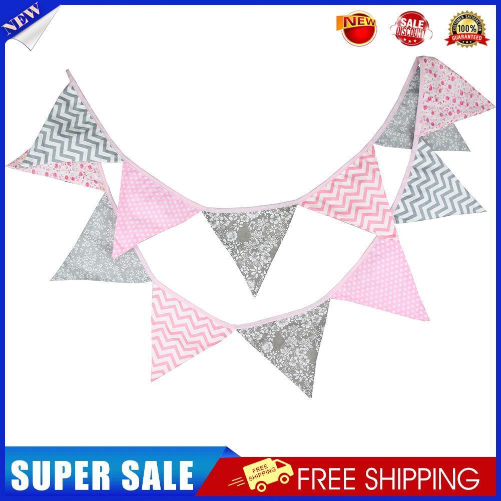 12 Flags Triangular Red Flag Bunting Wedding Birthday Party Home Decoration