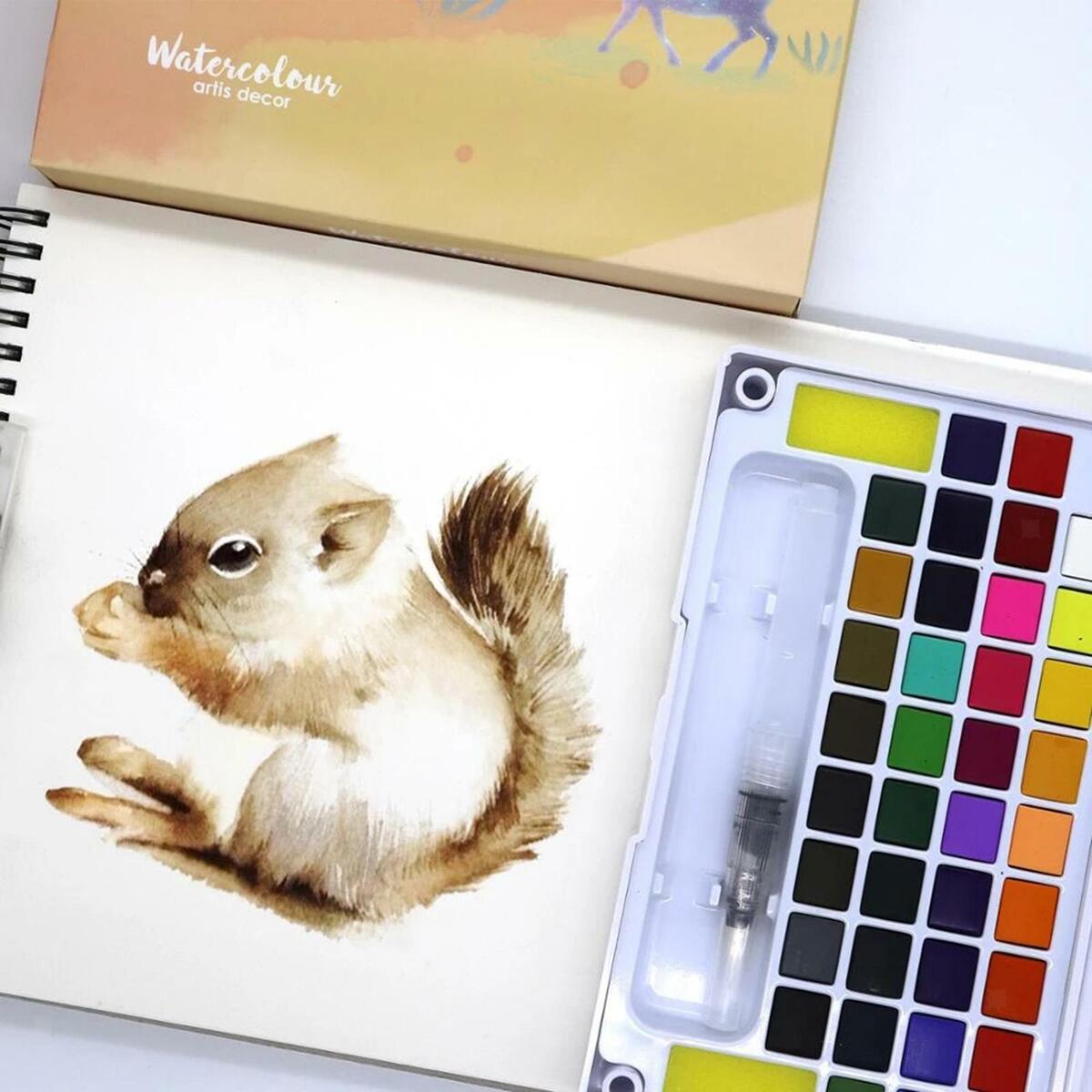 36  Watercolor Paint  Vibrant Pigment Kit   Drawing