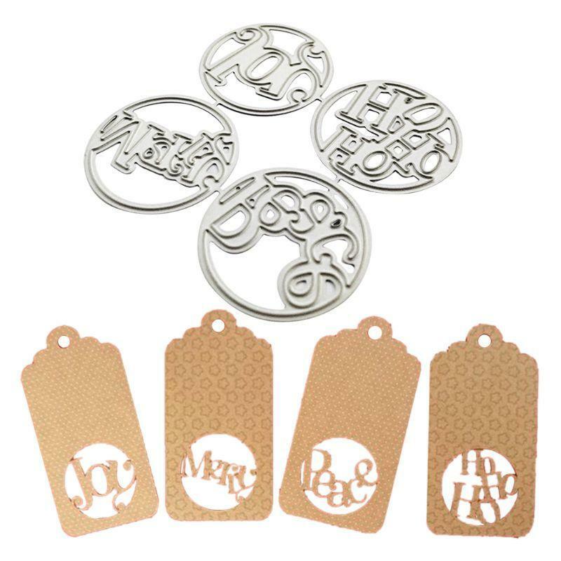 Merry Happy Joy Metal Cutting Dies Stencil Scrapbooking DIY Album Card Embossing