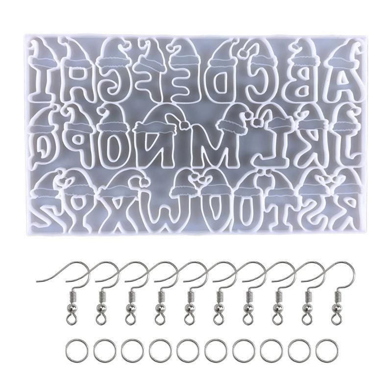 Earrings Silicone Mold Hat Letters Pendant Keychain Mould for Home Decoration