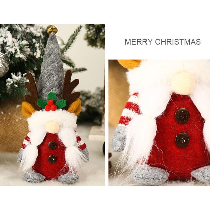 2pcs Christmas Gnome Plush Elf Decorations Mr and Mrs Elk Xmas Holiday Handmade