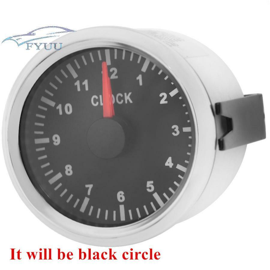52mm Car Boat Yacht Red Backlight Instrument Hour Meters 0-12 Hours Clock Gauge
