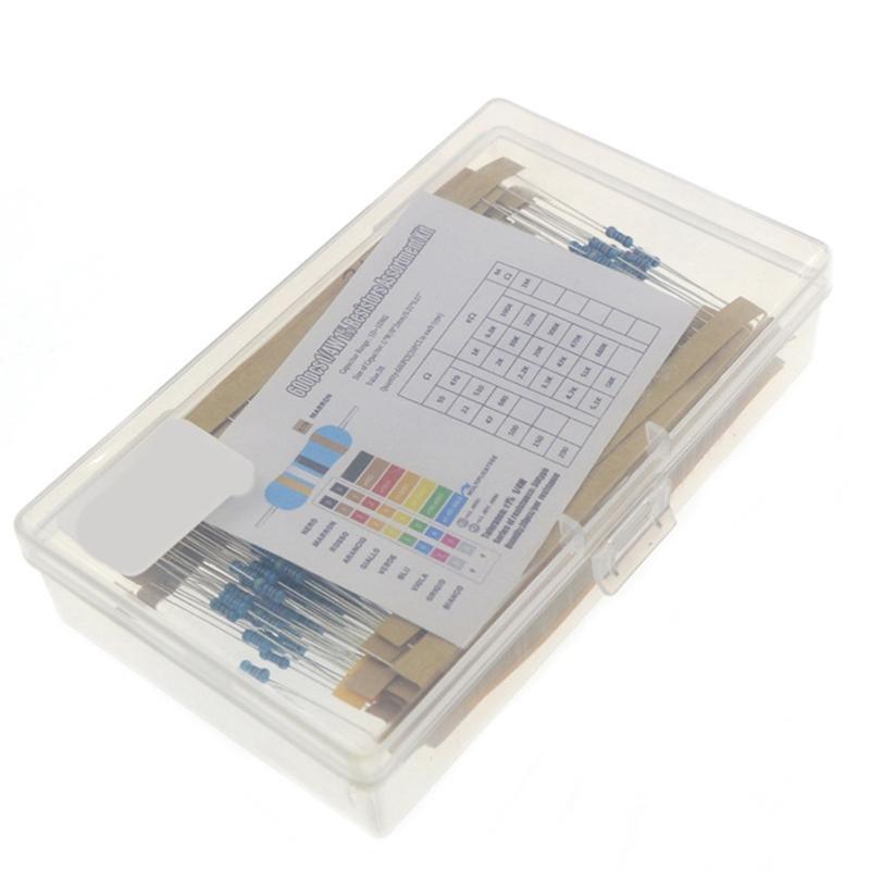 30Values 600Pcs Resistor Kit 10 Ohm-1M Ohm with 1% 1/4W Metal Film Resistors