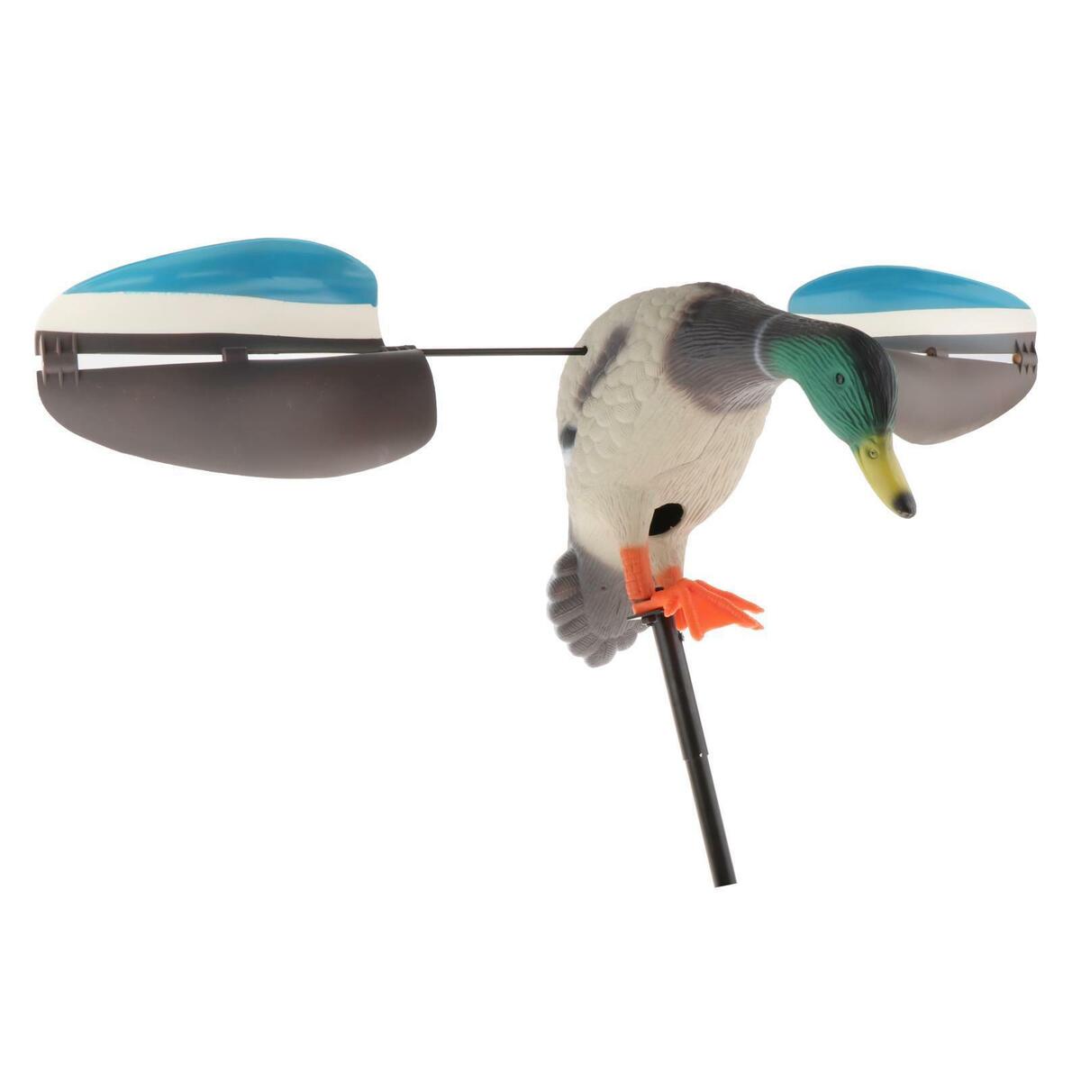 Wind Driven Duck Decoy, Simulation Mallard Drake Hunt Bait with Support Pole,