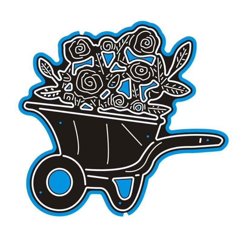 Spring Garden Roses Cart Metal Scrapbooking Cutting Dies Paper Greet Cards Decor