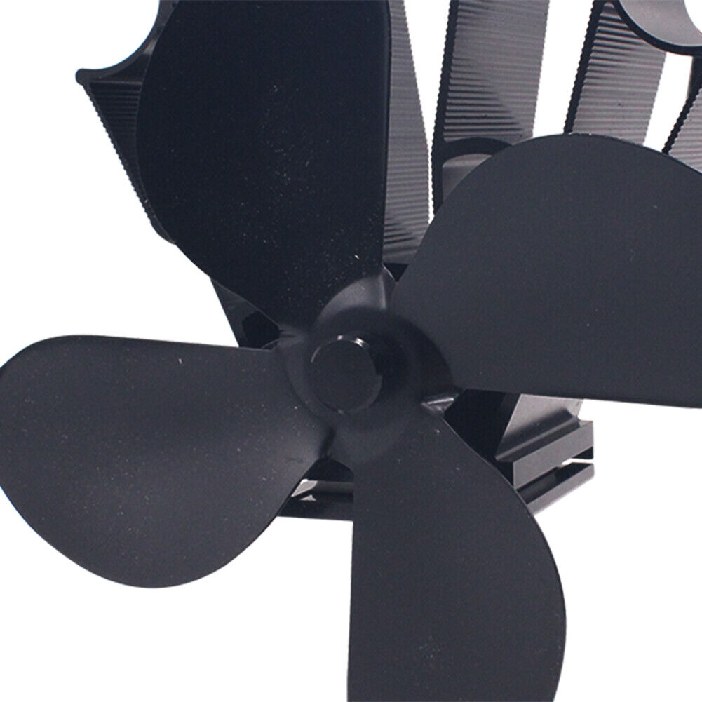 4-Blade Automatic Heat Powered Stove Fan Energy-Saving Wood Fireplace Fans