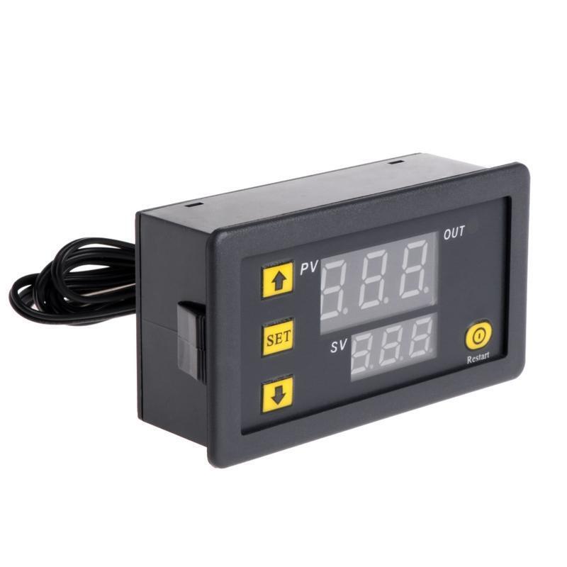 Temperature Controller Relay Dual Digital LED Display Heating/Cooling Regulator