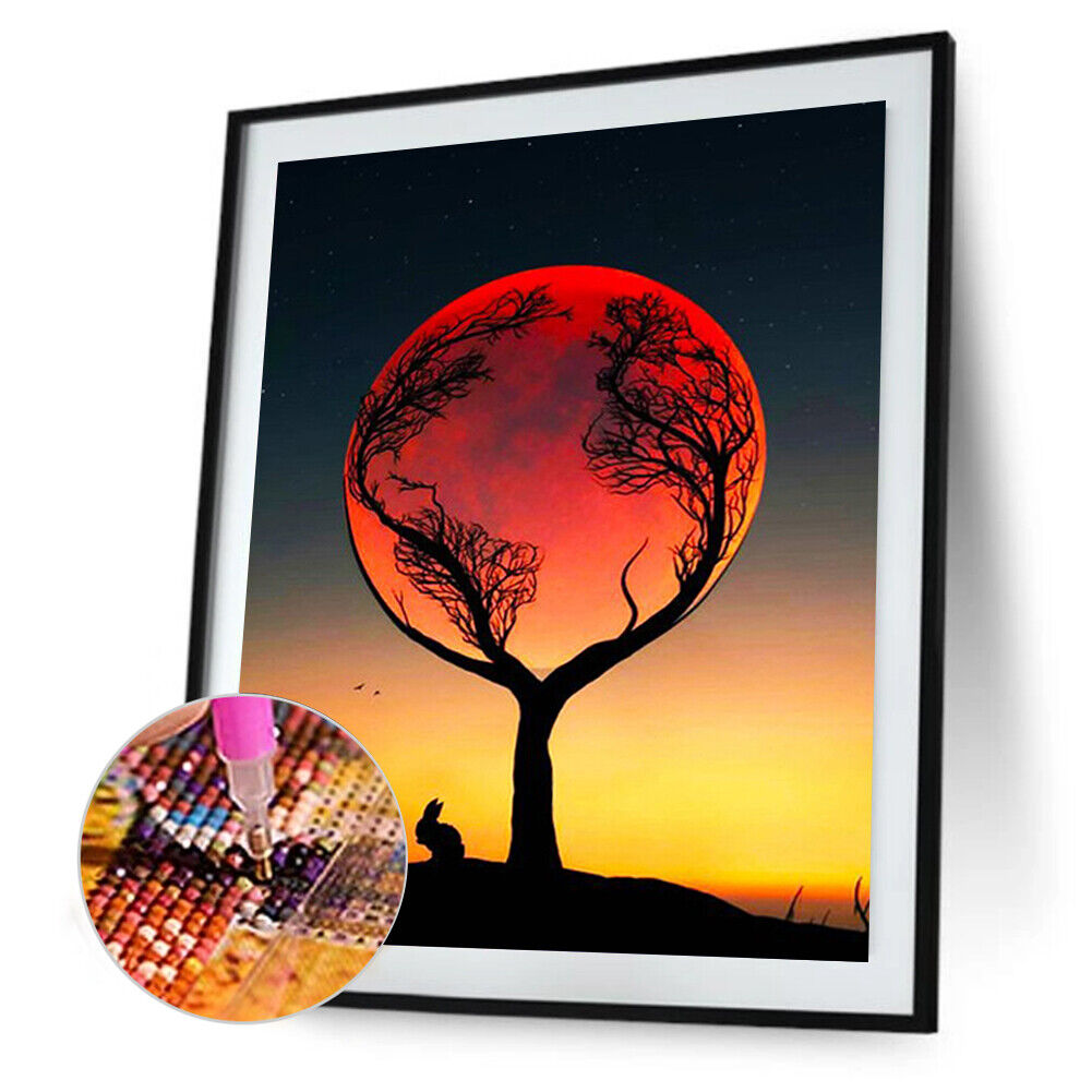 DIY Diamond Painting Branch Moon Square Drill Art Picture Rhinestone Decor