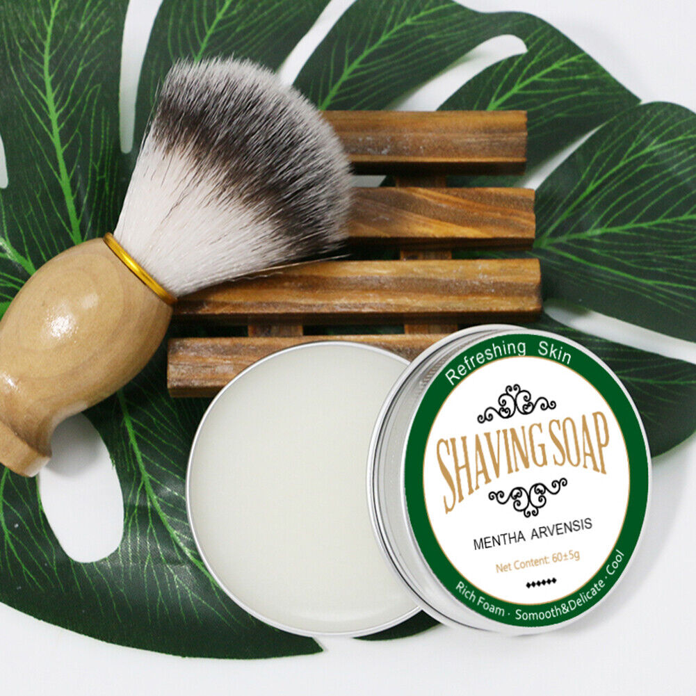 60g Mint Scented Men s Shaving Soap Aluminum Boxed Foam Rich Gentle Not Sti