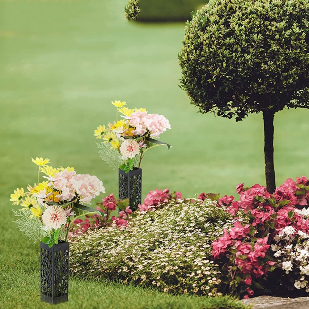 Black Courtyard Cemetery Lawn Garden Vase Flower Basket Flower Holder