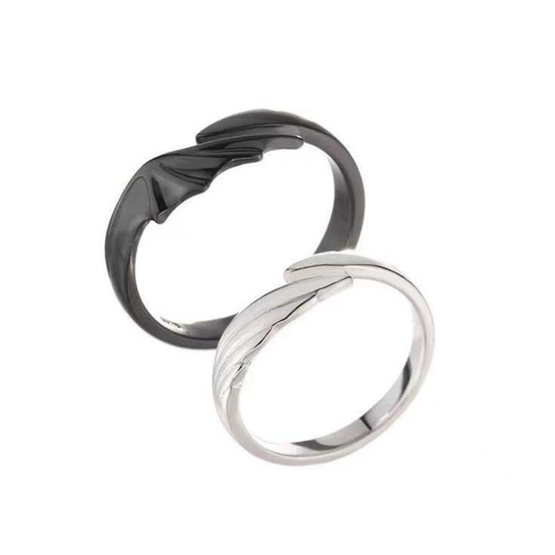 2Pcs/Set Hip Hop Angel And Devil Couple Ring Men Women Agjustable Open Ring