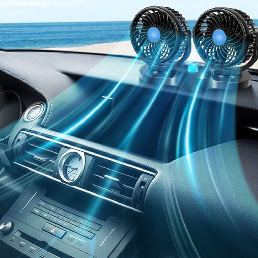 For 12V Double-head Fan Car Air Fan Car Accessories Cooling Air Circulator