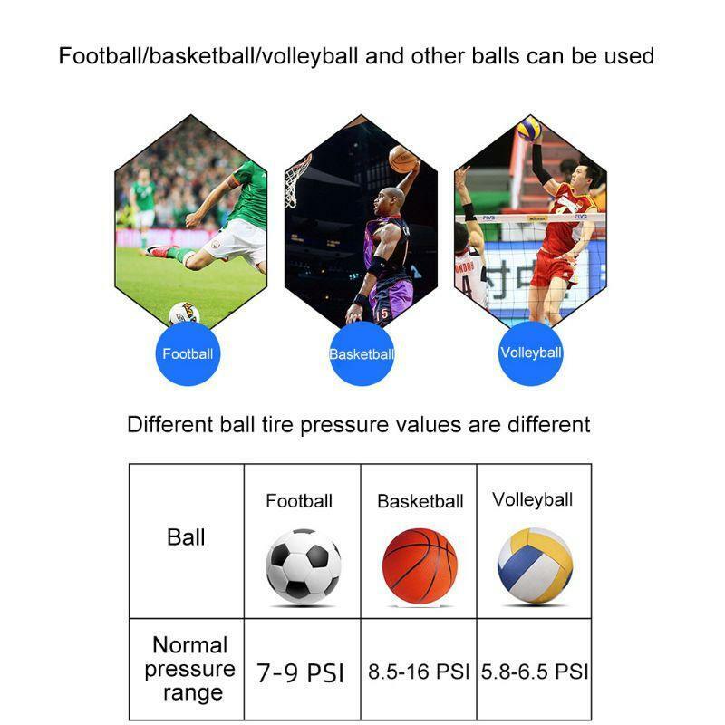 Football Pressure Valve Gauge Basketball Volleyball Air Tester Checker Barometer