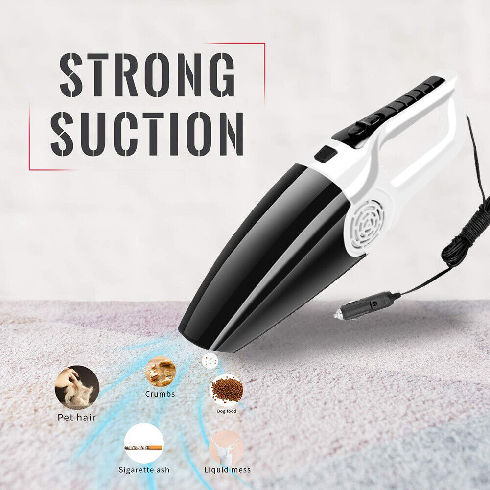 DC12V 120W Car Vacuum Cleaner 4500Pa High Suction Vacuum Cleaner (White)