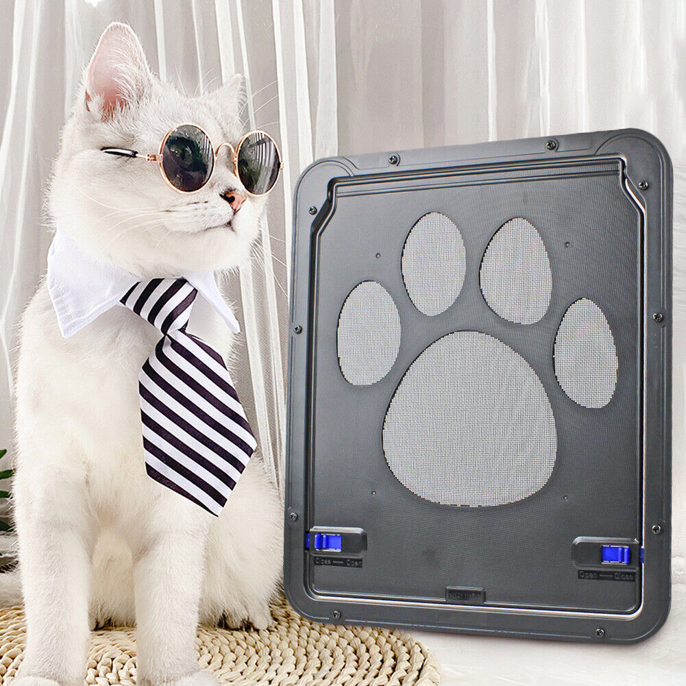 Lockable Dog Cat Door Security Flap ABS Gate Pet Anti-bite Indoor Barrier