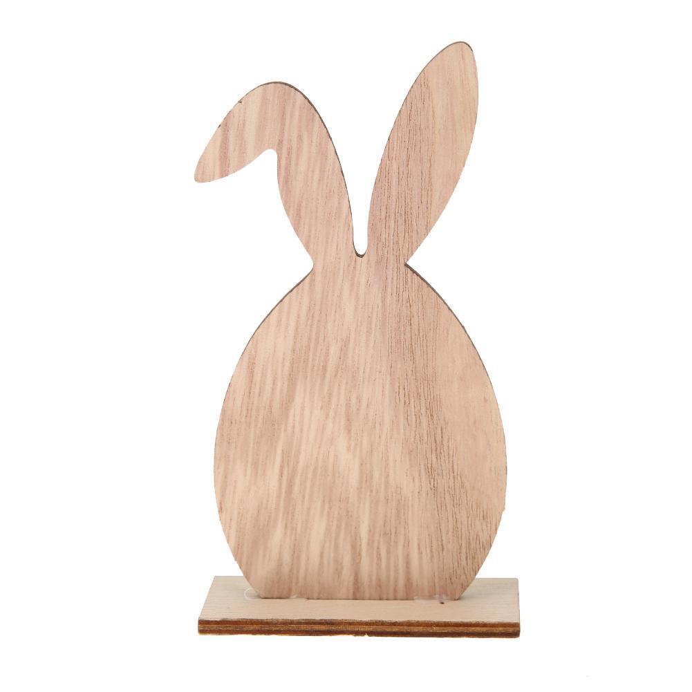 Creative Wooden Rabbit Egg Painted Ornaments Easter Gift for Home Decor (B)