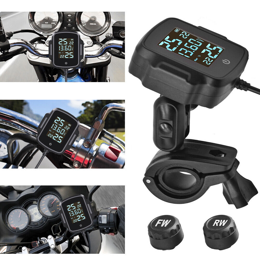 Motorcycle TPMS Tire Pressure Monitoring System with QC 3.0 USB Charger