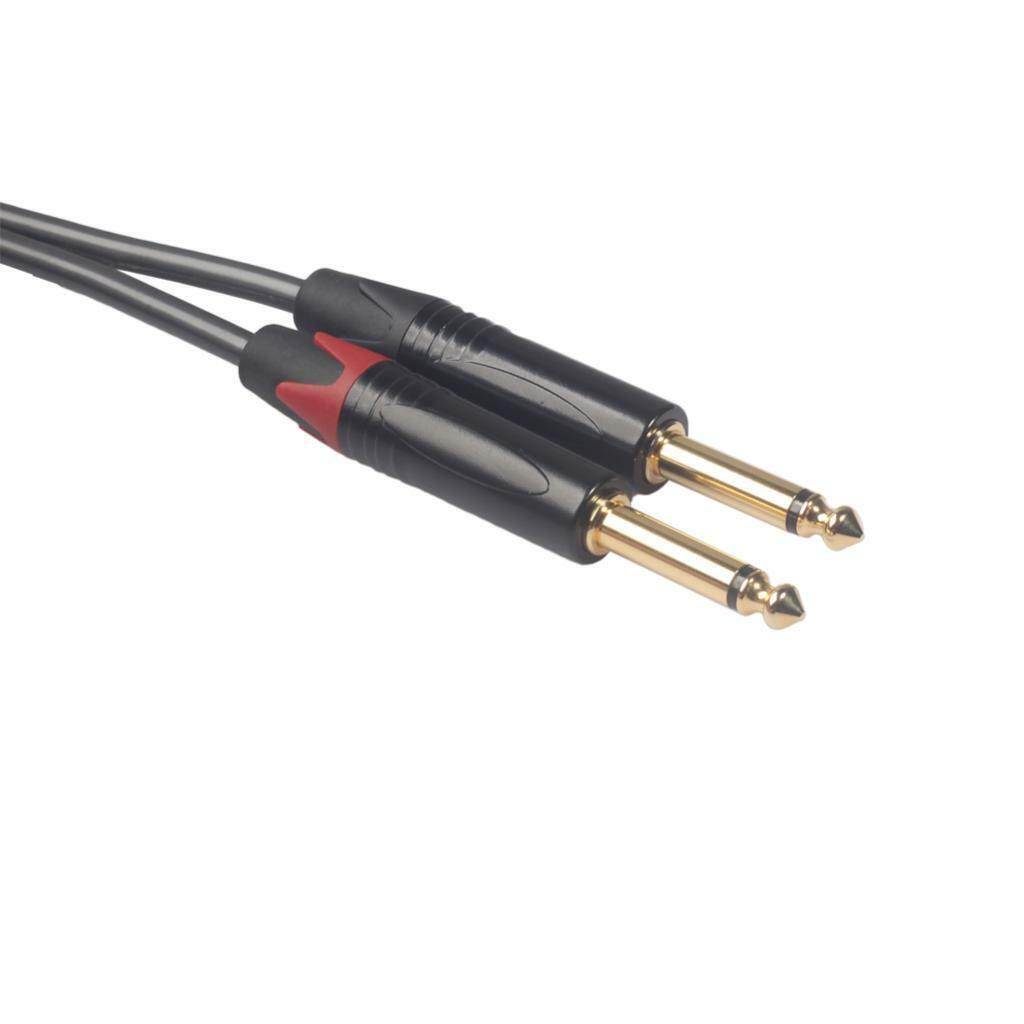 Cable 1/4"  2x 6.35mm to Dual RCA Phono  for Mixer Amplifier