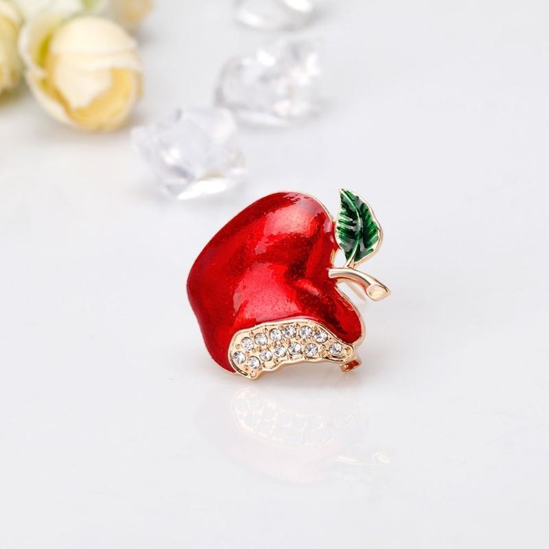 New Year Christmas Fruit Brooch Corsage Gift Rhinestone Banquet Scarf Pins Badge