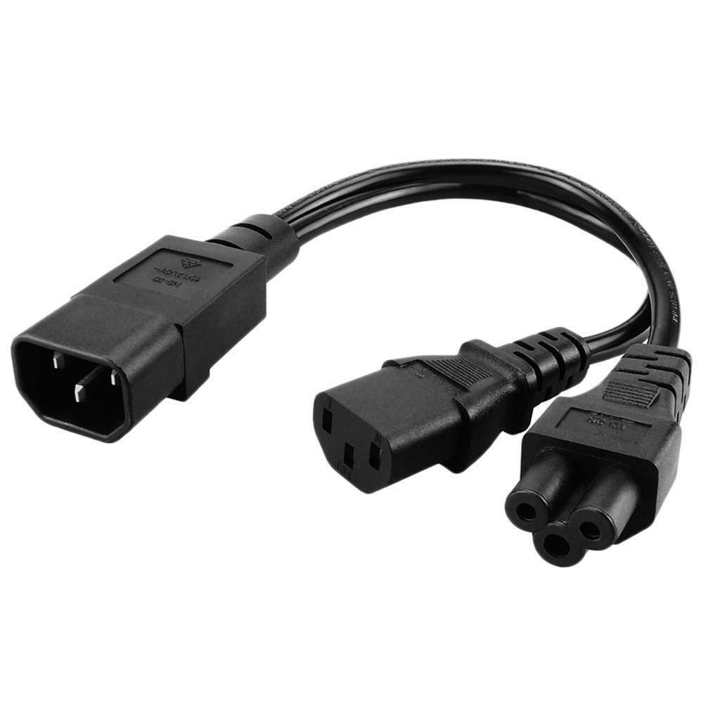 IEC320 C14 to C13 + C5 Y Shaped Splitter  1 to 2 Cable 3  Server
