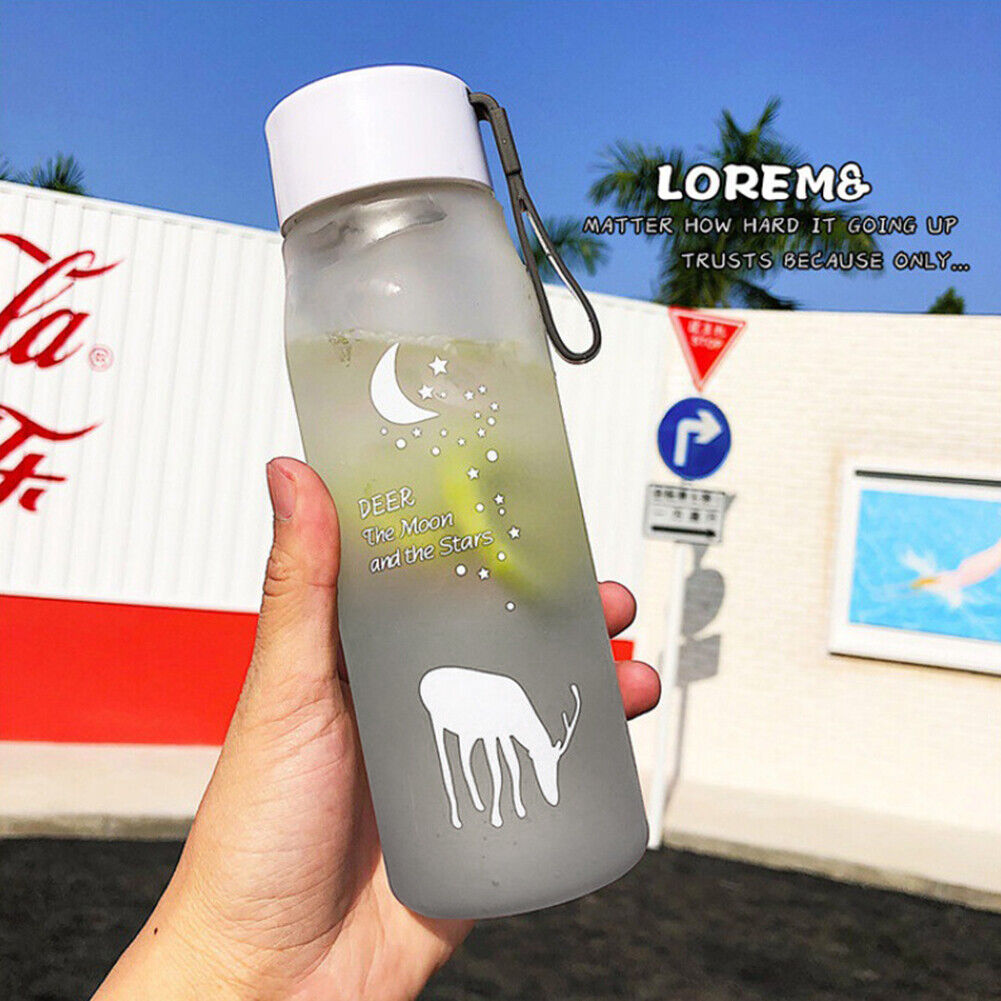 500ml Sports Water Bottle Gradient Frosted Portable Drinking Cup (Grey)