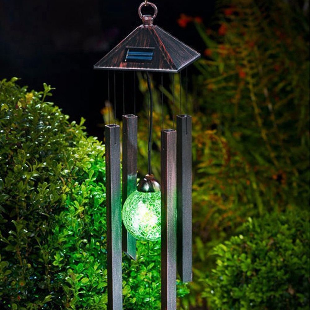 Indoor Outdoor Solar Wind Chime Lights Pendant Bell LED Light Wind Chimes