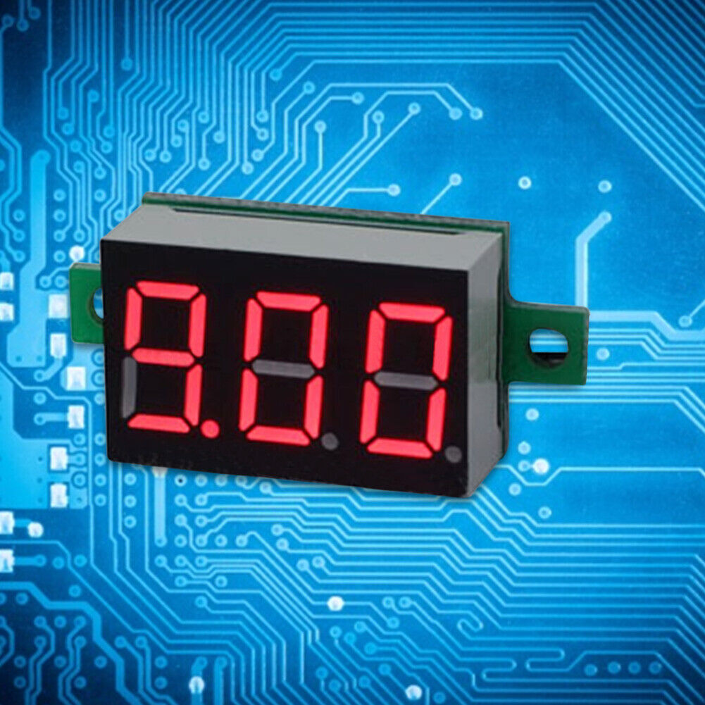 0.36inch LED Display Digital Voltmeter TwoLine 4.5-30V Voltmeter(Red)