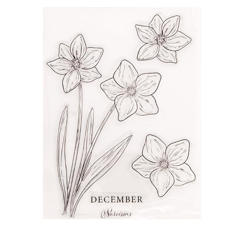 12pcs Rose Sunflower Silicone Clear Seal Stamp DIY Scrapbooking Embossing Photo