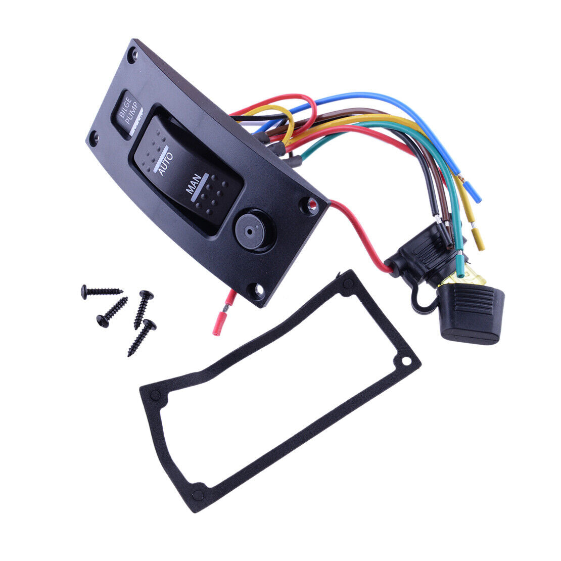 3-Way Bilge Pump Switch Panel Auto/Off/Manual & Circuit Breaker For Boat Marine