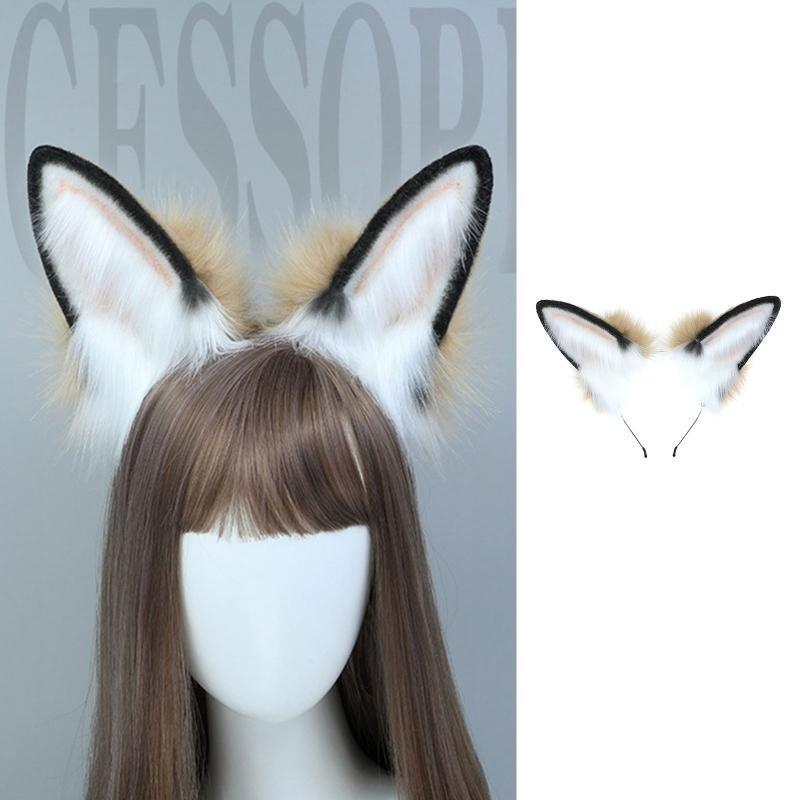 Plush Rabbit Ear Hair Hoop Headband Simulation Animal Ear Headdress for Party