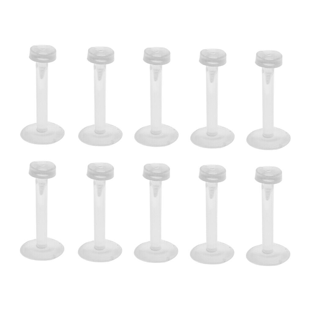 10Pcs Transparent White Nose  Barbell Lip Tongue Navel  Jewelry