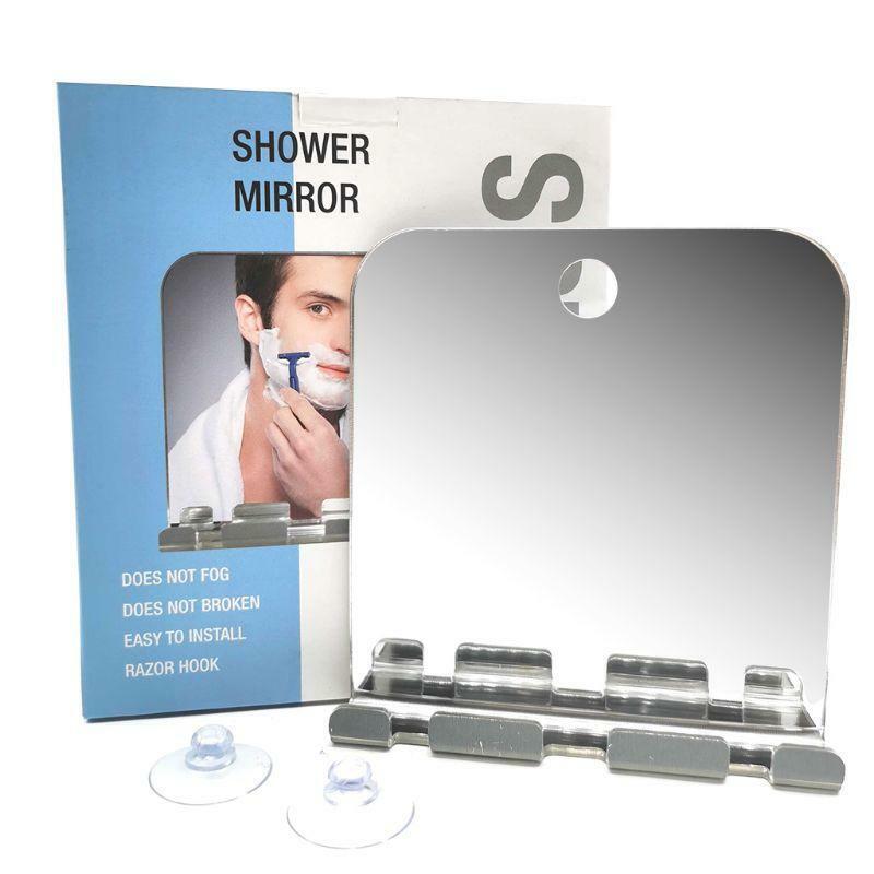 Portable Bathroom Shower Fog Free Travel Mirror Washroom Shaving Suction Cup
