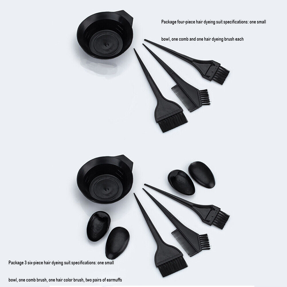Hair Dying Brush Bowl Set with Ear Caps Dye Mixer Hair Coloring Applicator