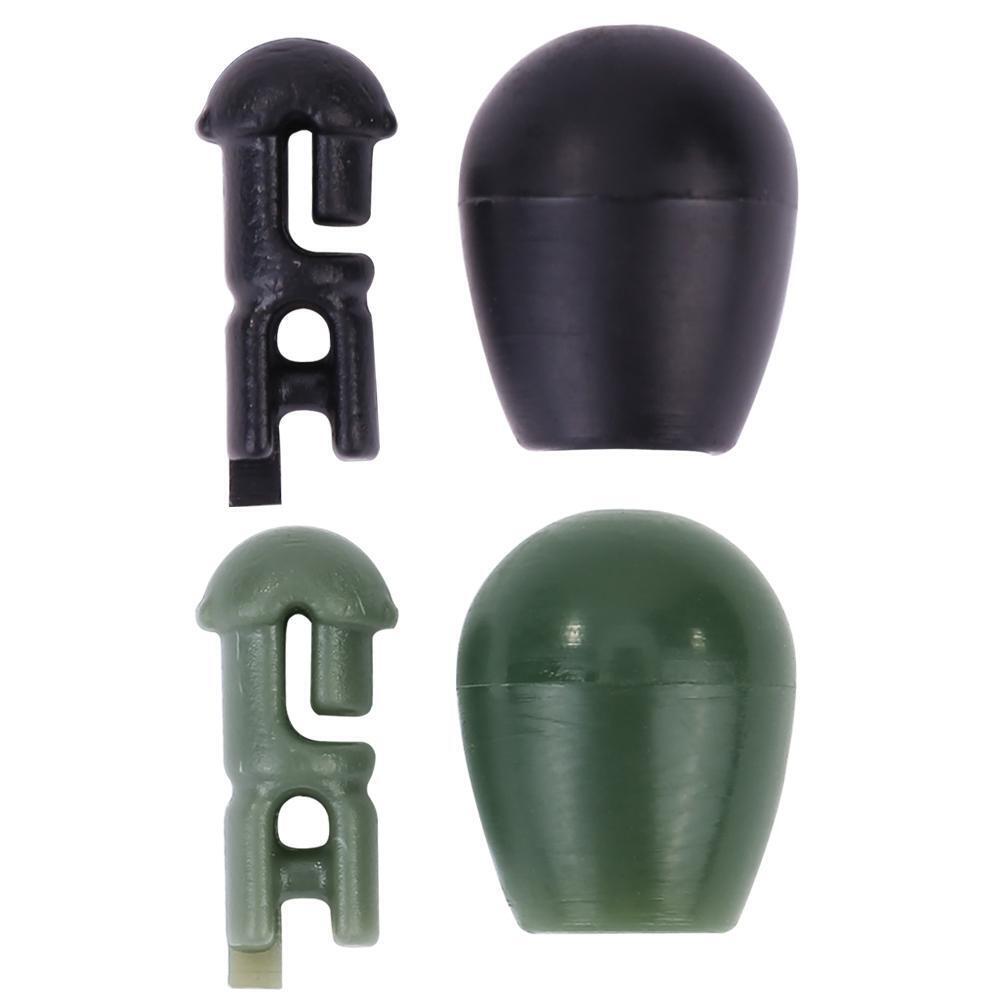 10pcs Carp Fishing Quick Change Beads Method Feeder Line Holder (S Black)