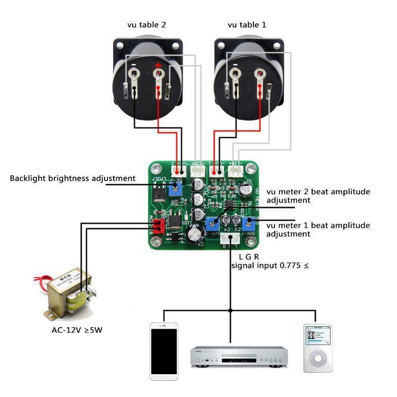 2 Pcs VU Panel Meter Warm Back Light Recording+Durable Driver Board